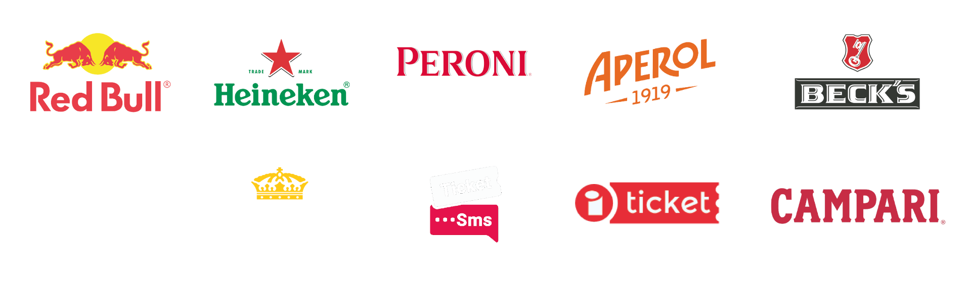 Partner storici: Red Bull, Heineken, Peroni Nastro Azzurro, Aperol, Beck's, Campari, Live Loud, Corona, TicketSms, iTicket, Ticket